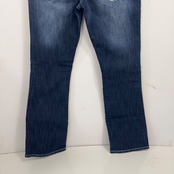 Cato Premium Women SZ 10P Distressed Bootcut Jeans With Embroidered Back Pockets - Picture 12 of 16